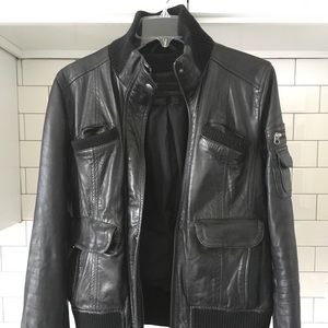 MANGO MNG Genuine Leather Jacket Size M